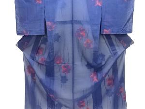 紗楓模様織り出し着物